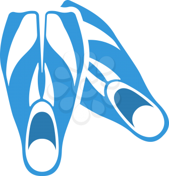 Icon Of Swimming Flippers. Flat Color Design. Vector Illustration.