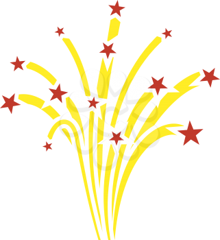 Fireworks Icon. Flat Color Design. Vector Illustration.