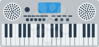 Music Synthesizer Icon. Flat Color Design. Vector Illustration.