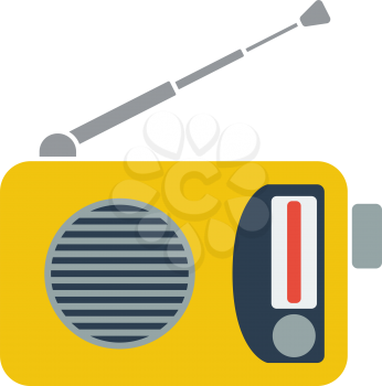 Radio Icon. Flat Color Design. Vector Illustration.