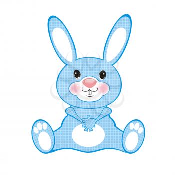 Royalty Free Clipart Image of a Blue Bunny
