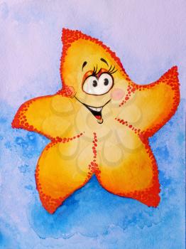 Royalty Free Photo of a Watercolour of a Starfish