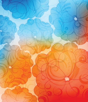 Royalty Free Clipart Image of Ornate Flowers