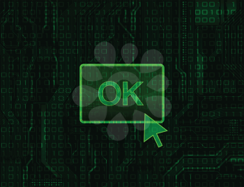 Royalty Free Clipart Image of an OK Button