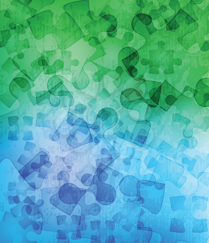 Royalty Free Clipart Image of a Background of Puzzle Pieces