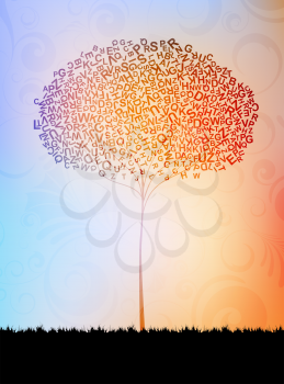 Royalty Free Clipart Image of an Alphabetical Tree
