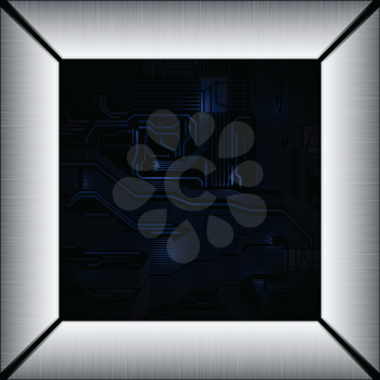 Royalty Free Clipart Image of a Framed Circuit Background