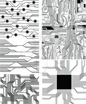 Royalty Free Clipart Image of a Collection of Motherboards