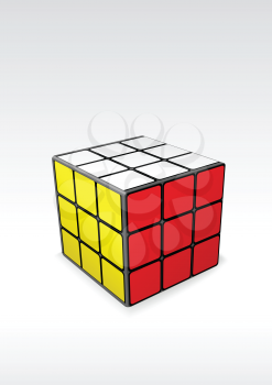 Royalty Free Clipart Image of a Finished Rubik's Cube