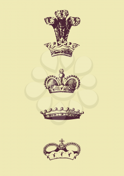 Royalty Free Clipart Image of  Crown Icons