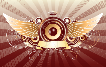 Royalty Free Clipart Image of an Abstract Speaker Design