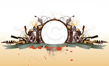 Royalty Free Clipart Image of an Urban Frame