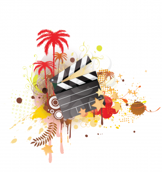 Royalty Free Clipart Image of an Abstract Clapperboard Background