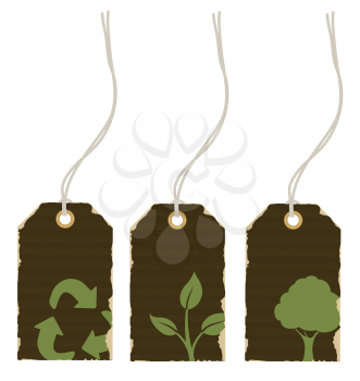 Royalty Free Clipart Image of a Set of Eco Price Tags