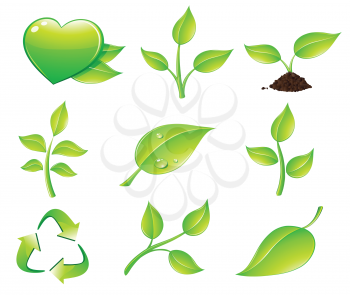 Royalty Free Clipart Image of Ecology Icons