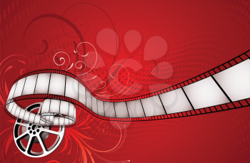 Royalty Free Clipart Image of a Movie Reel Background
