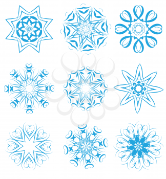 Royalty Free Clipart Image of Snowflake Designs