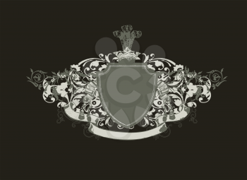 Royalty Free Clipart Image of a Heraldic Shield Background