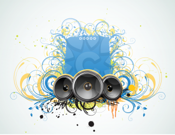 Royalty Free Clipart Image of an Abstract Speaker Background