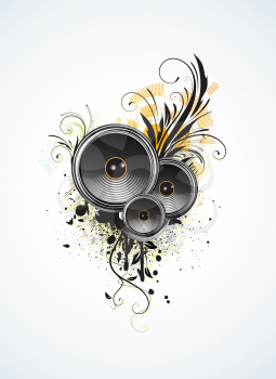 Royalty Free Clipart Image of a Speaker Background