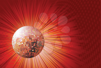 Royalty Free Clipart Image of a Disco Ball Background 
