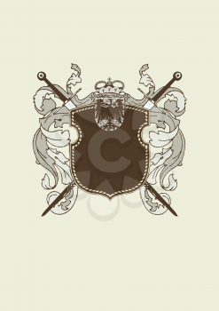 Royalty Free Clipart Image of a Heraldic Shield