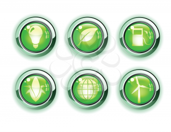 Royalty Free Clipart Image of Green Ecology Icons