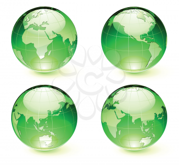 Royalty Free Clipart Image of Green Globes 