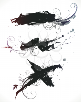 Royalty Free Clipart Image of Ink Splashes