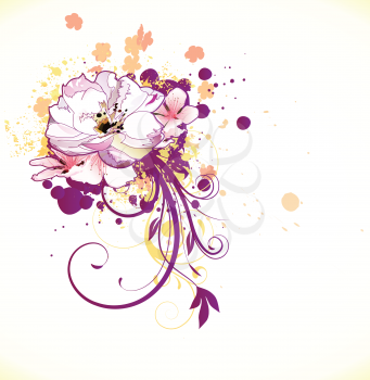 Royalty Free Clipart Image of a Decorative Floral Design