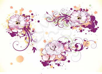 Royalty Free Clipart Image of Decorative Floral Designs