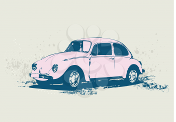 Royalty Free Clipart Image of a Volkswagen Beetle