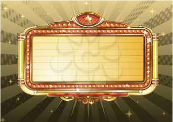 Royalty Free Clipart Image of a Movie Sign