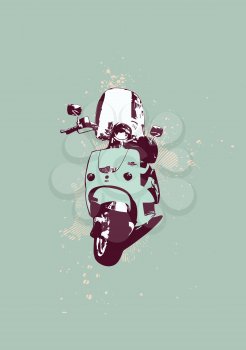 Royalty Free Clipart Image of a Scooter Bike