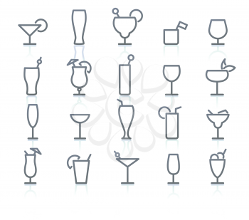 Royalty Free Clipart Image of Alcohol Drink Icons