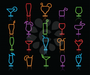 Royalty Free Clipart Image of Drink Icons