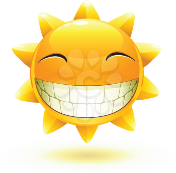 Royalty Free Clipart Image of a Smiling Sun