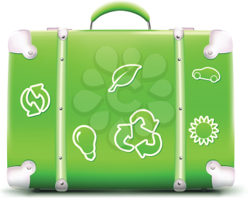Royalty Free Clipart Image of a Green Suitcase