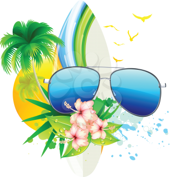 Royalty Free Clipart Image of a Tropical Background