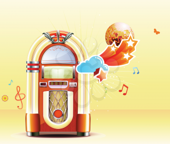 Royalty Free Clipart Image of a Jukebox Background