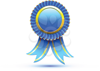 Royalty Free Clipart Image of a Blue Ribbon