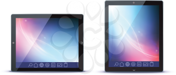 Royalty Free Clipart Image of Two Tablets