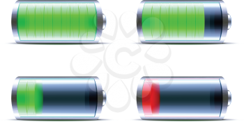 Royalty Free Clipart Image of Battery Level Indicator Icons 
