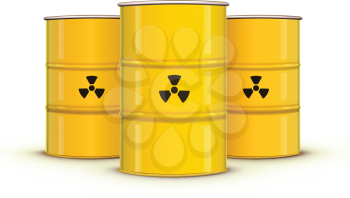 Royalty Free Clipart Image of Bins of Nuclear Waste
