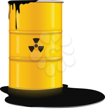 Royalty Free Clipart Image of a Bin of Nuclear Waste