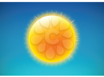 Royalty Free Clipart Image of a Shining Sun