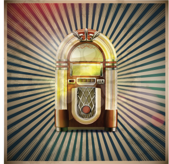 Royalty Free Clipart Image of a Jukebox Background