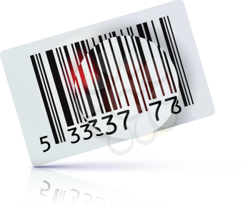 Royalty Free Clipart Image of a Magnifying Glass Over a Barcode