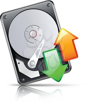 Royalty Free Clipart Image of a Hard Drive Icon 