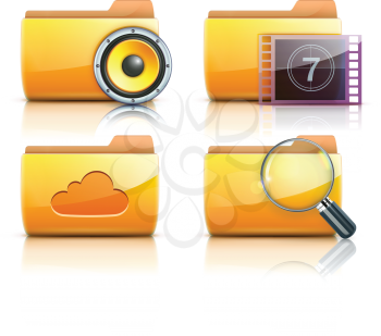 Royalty Free Clipart Image of Computer Folders